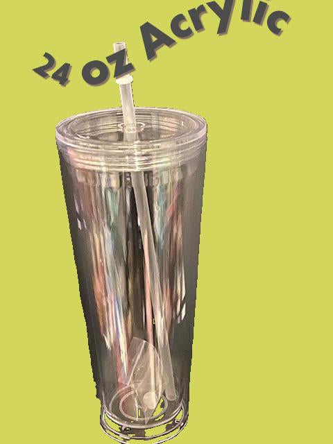 24oz  Acrylic Snow Globe cup
