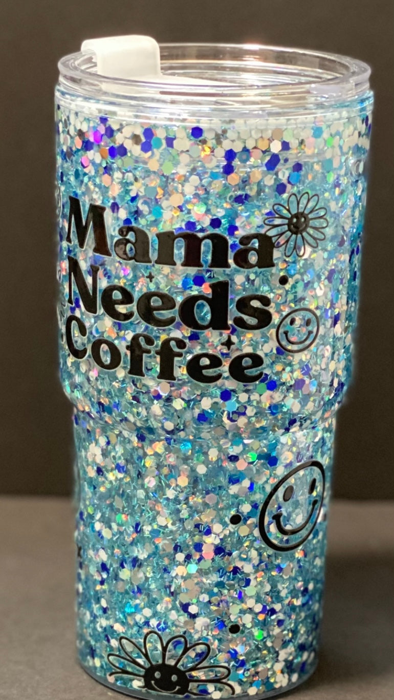 Pre made RTS18 oz acrylic snowglobe tumbler