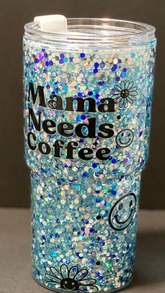 Pre made RTS18 oz acrylic snowglobe tumbler