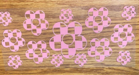 Checkered flowers coral
