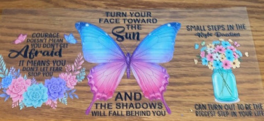 butterfly turn toward sun