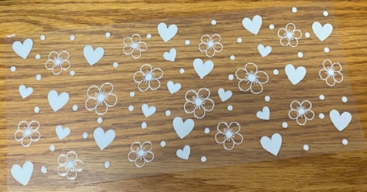 White flowers hearts