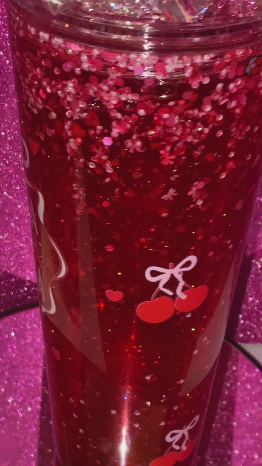 24 oz Mama “waterfall” cup with a cherry on top